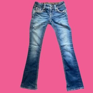 Rock Revival Jazlyn Bootcut Jeans Womens Sz 24 Low Rise Rhinestone